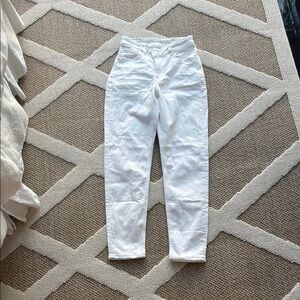 American Eagle Outfitters White Stretch Crossover Mom Jean Size 00